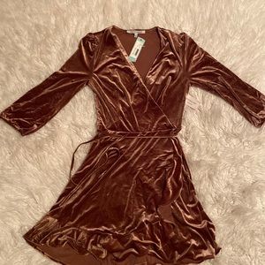 Crushed Velvet Long Sleeve Dress